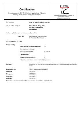 Adhesive bonding of rail vehicles and their components